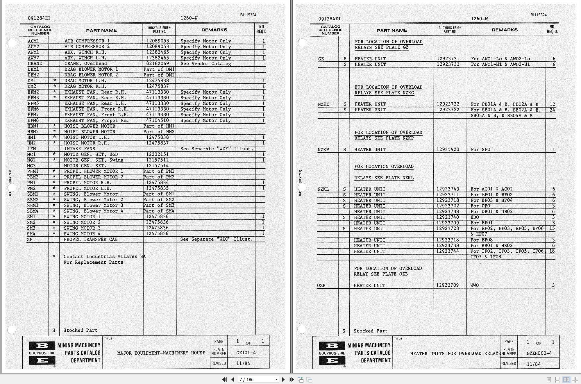 CAT Electric Rope Shovel 1260W Parts Catalog BI115324 00 (2)