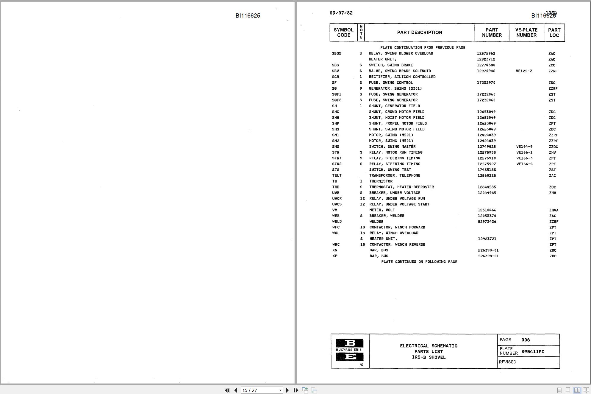 CAT Electric Rope Shovel 195BI Technical Parts Manual (2)