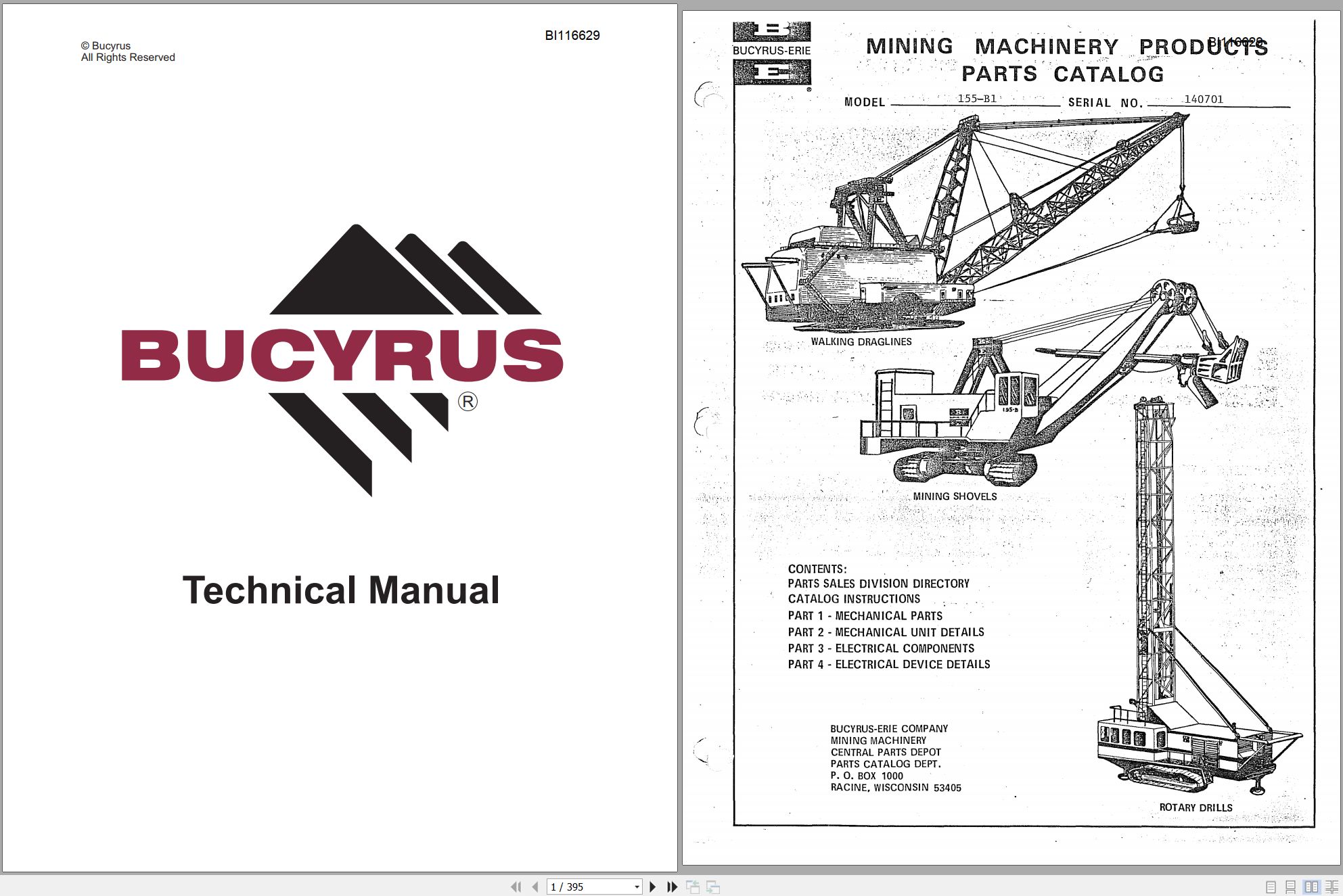 CAT Electric Rope Shovel 290B Technical Manual BI116629 00 (1)