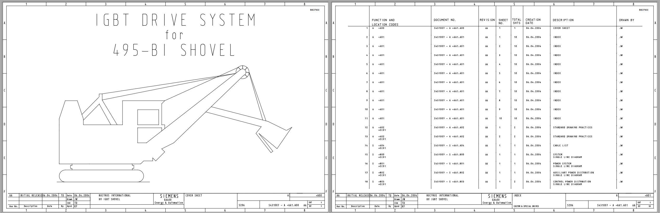 CAT Electric Rope Shovel 495 BII Electrical Schematic BI637900 00 (1)