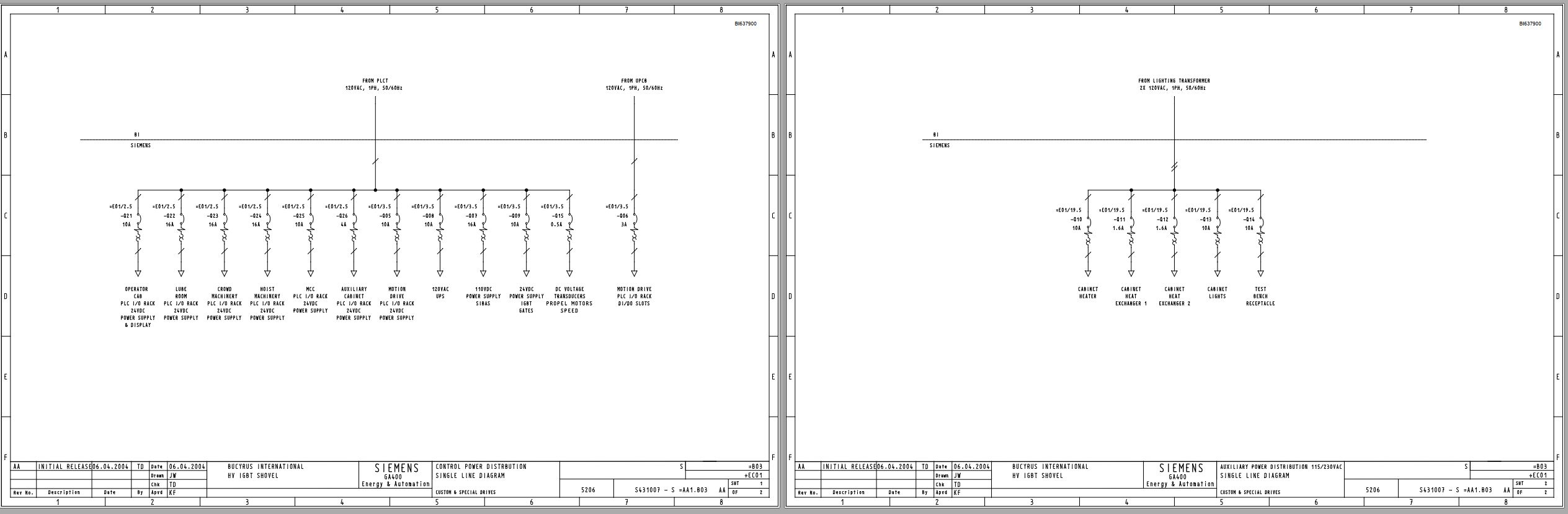CAT Electric Rope Shovel 495 BII Electrical Schematic BI637900 00 (2)