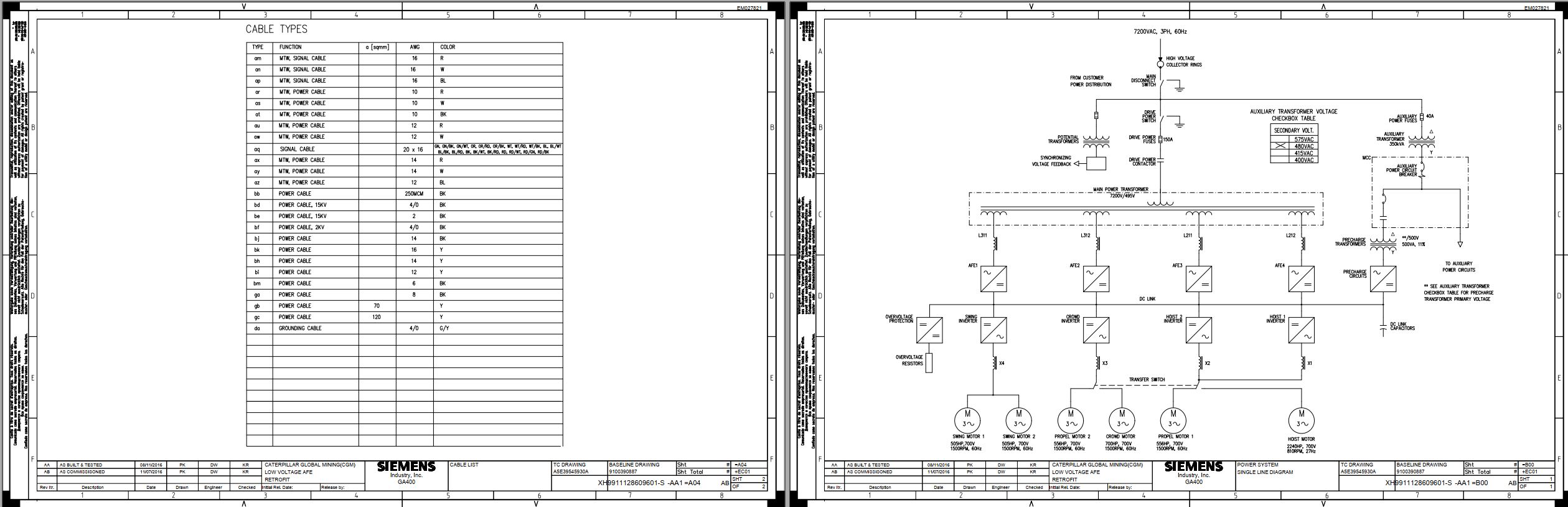 CAT Electric Rope Shovel 495B Electrical Schematic (2)