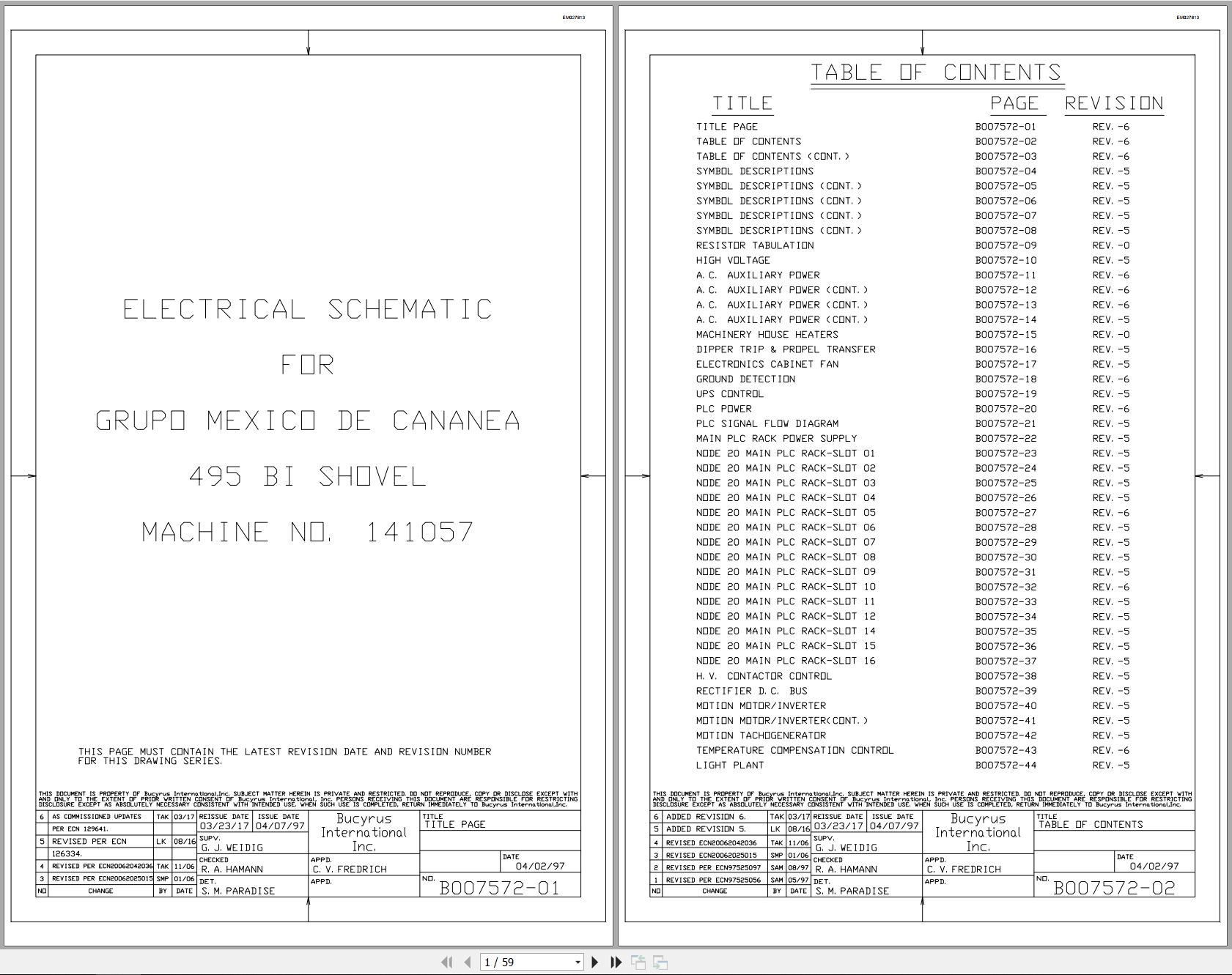 CAT Electric Rope Shovel 495BI Electrical Schematic EM027813 00 (1)