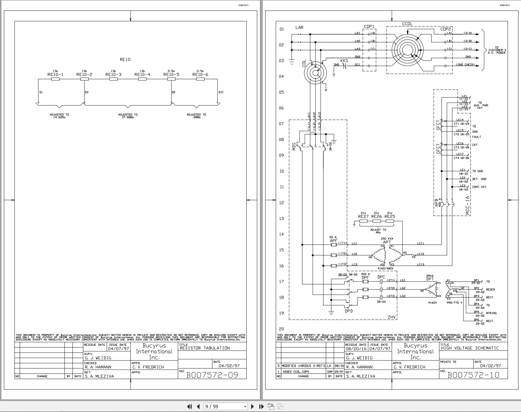 CAT Electric Rope Shovel 495BI Electrical Schematic EM027813 00 (2)