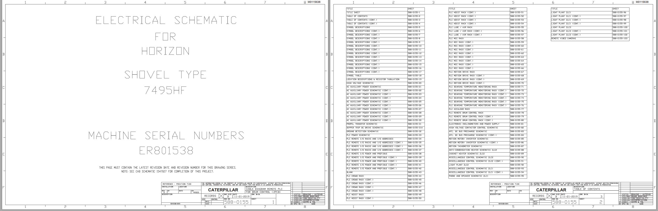 CAT Electric Rope Shovel 7495 HF Air Electrical Schematic (1)