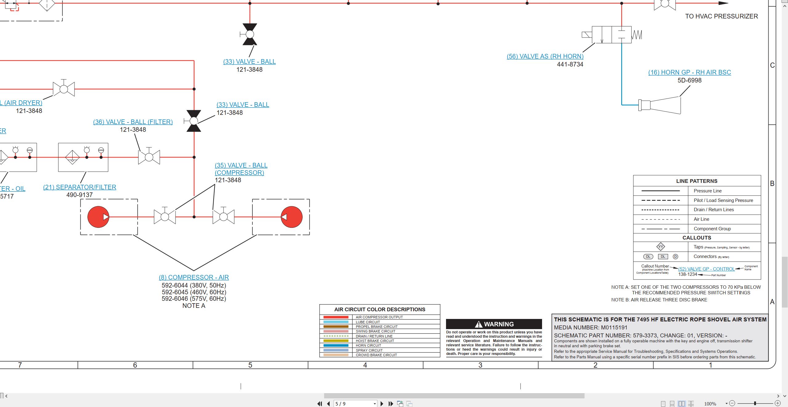 CAT Electric Rope Shovel 7495 HF Air Electrical Schematic (3)