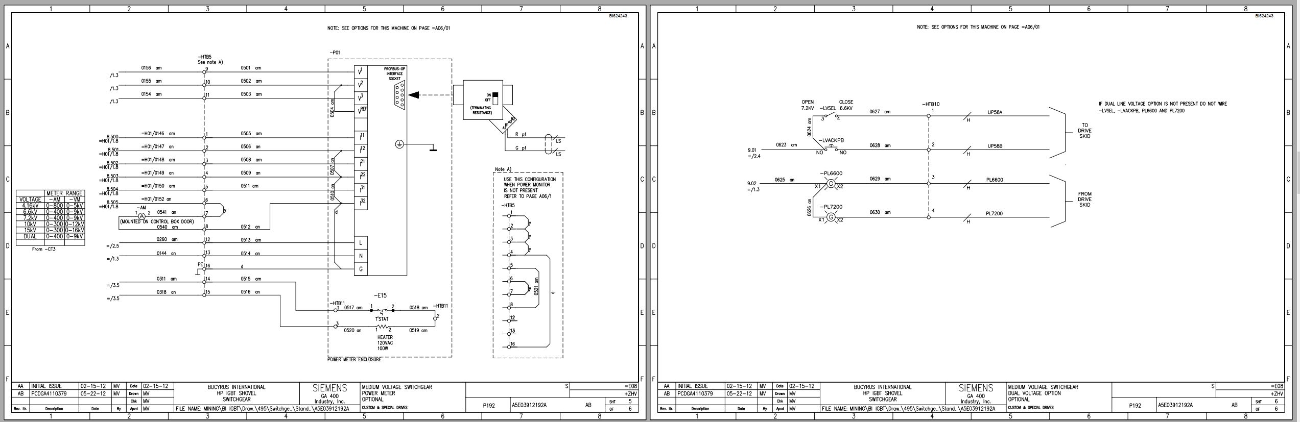 CAT Electric Rope Shovel 7495HD Electric Schematic BI624243 00 (2)