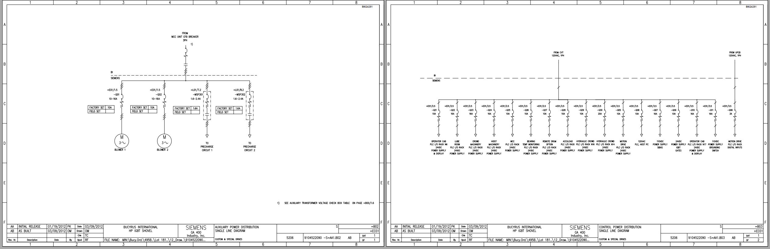 CAT Electric Rope Shovel 7495HR Electrical Schematic (2)