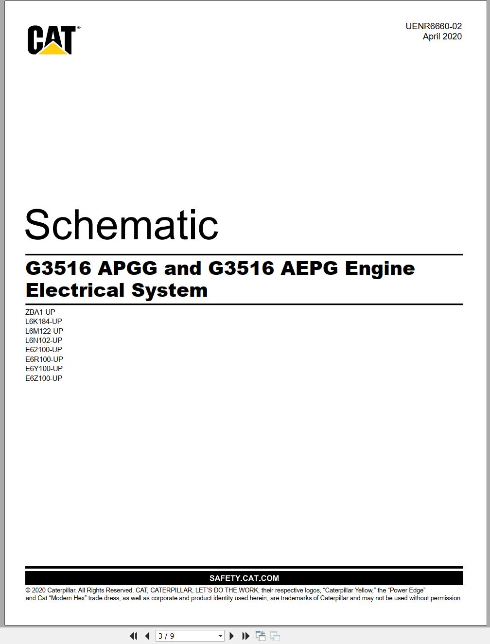 CAT Engine G3516 APGG AEPG Electrical Schematic UENR6660 02 2020 (1)