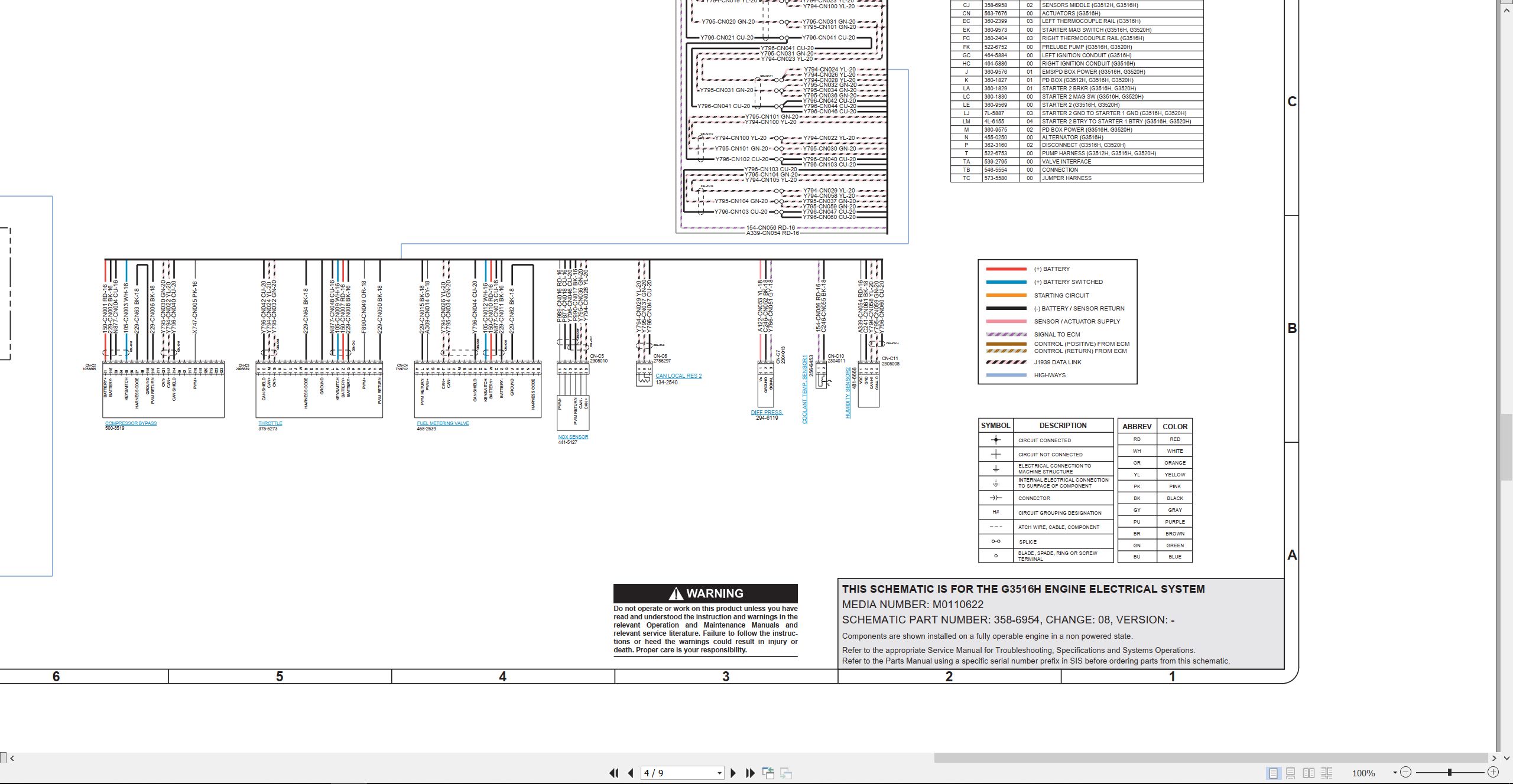 CAT Engine G3516H Electrical Schematic (2)