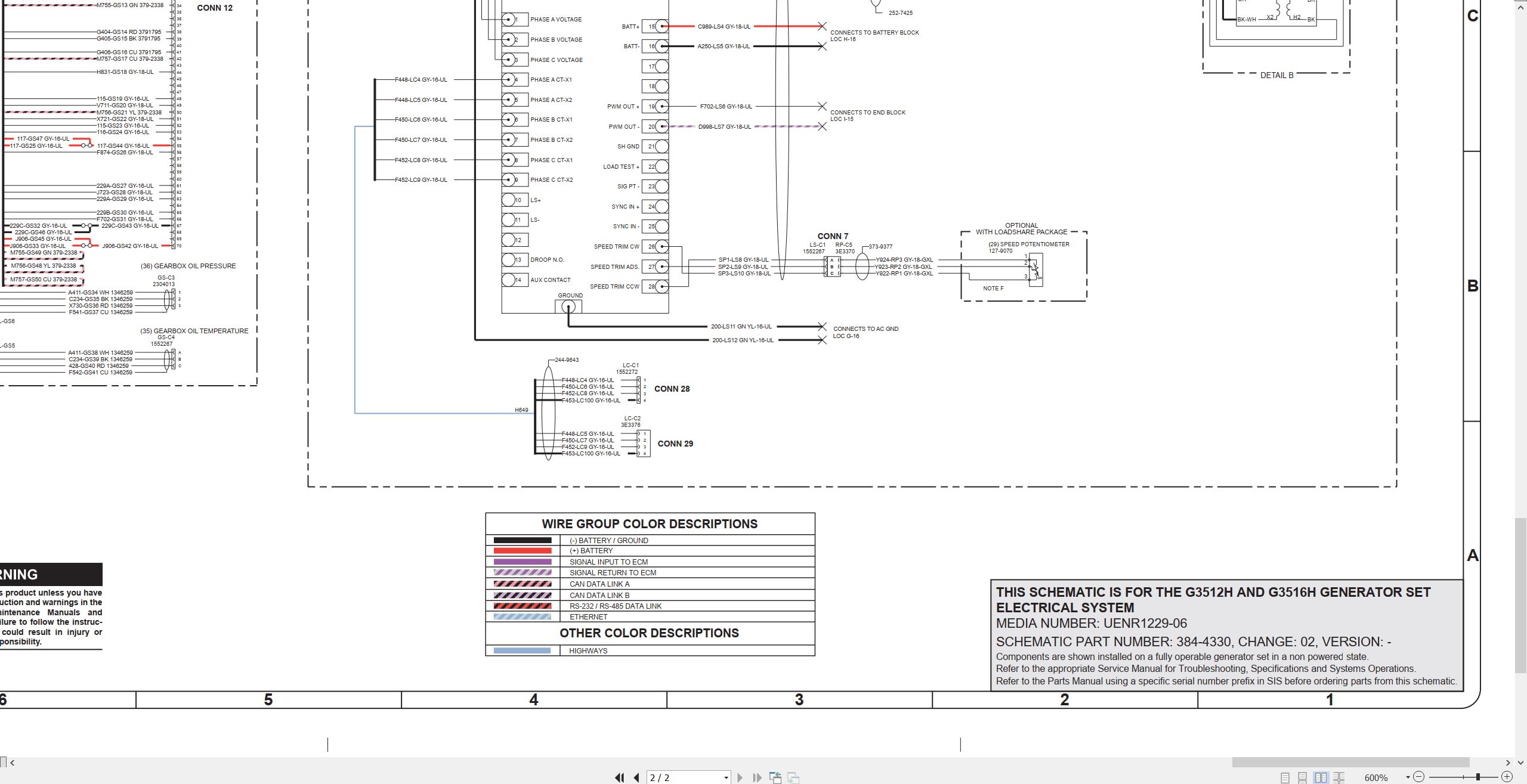 CAT Engine G3516H Electrical Schematic (4)