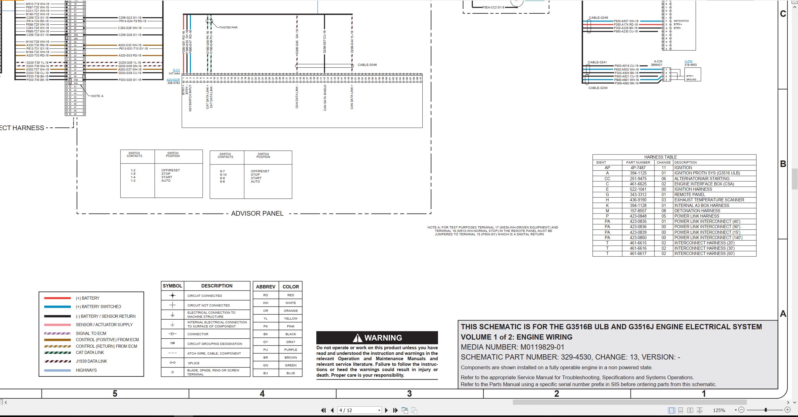 CAT Engine G3516J Electrical Schematic (2)