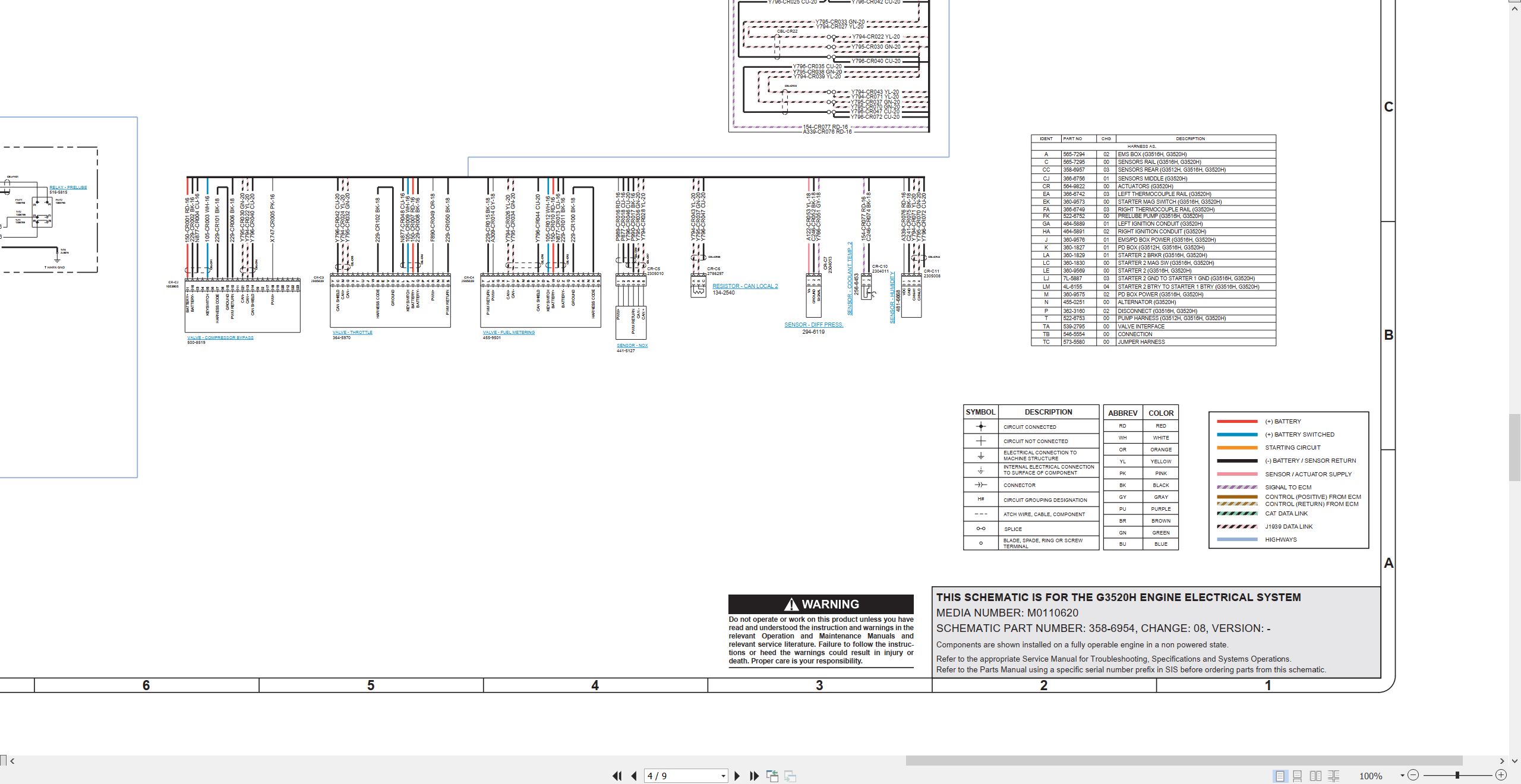 CAT Engine G3520H Electrical Schematic (2)