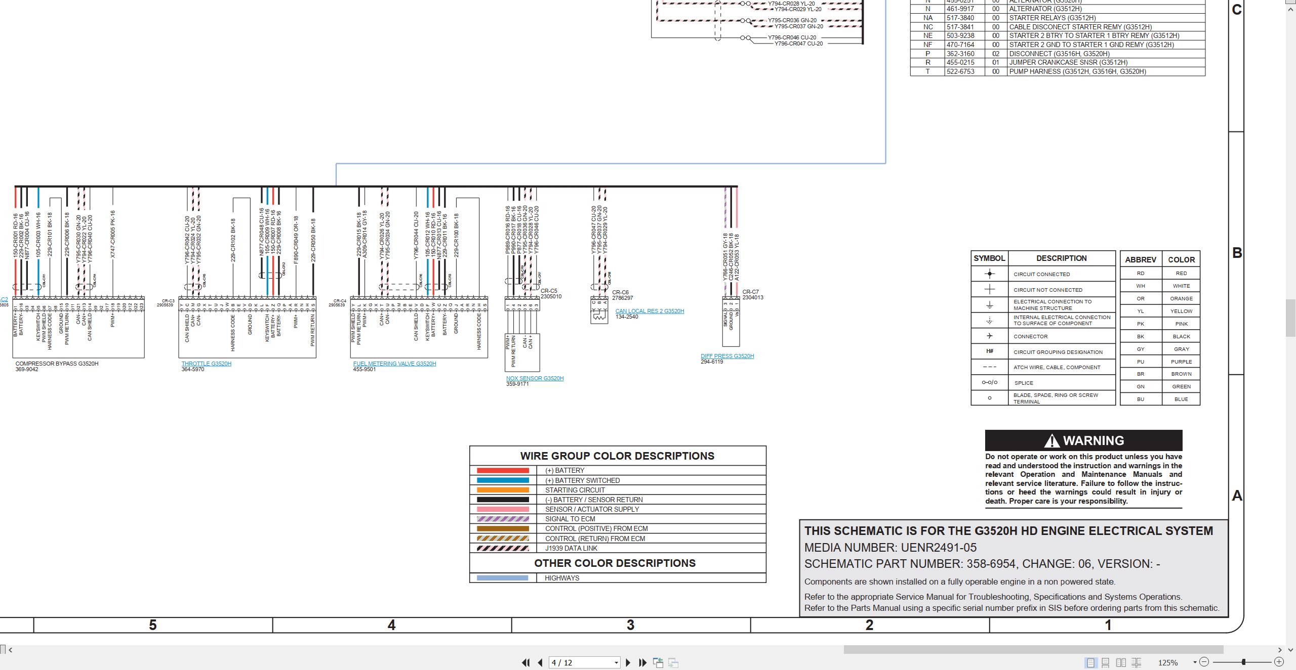 CAT Engine G3520H HD Electrical Schematic UENR2491 05 2021 (2)