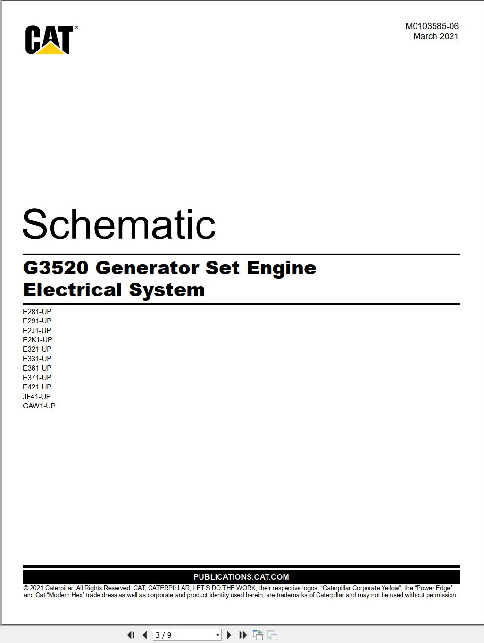 CAT Engine Generator G3520 Electrical Schematic (1)