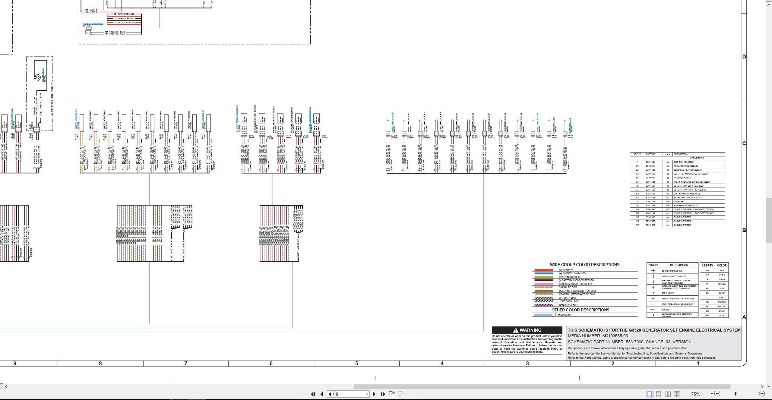 CAT Engine Generator G3520 Electrical Schematic (2)