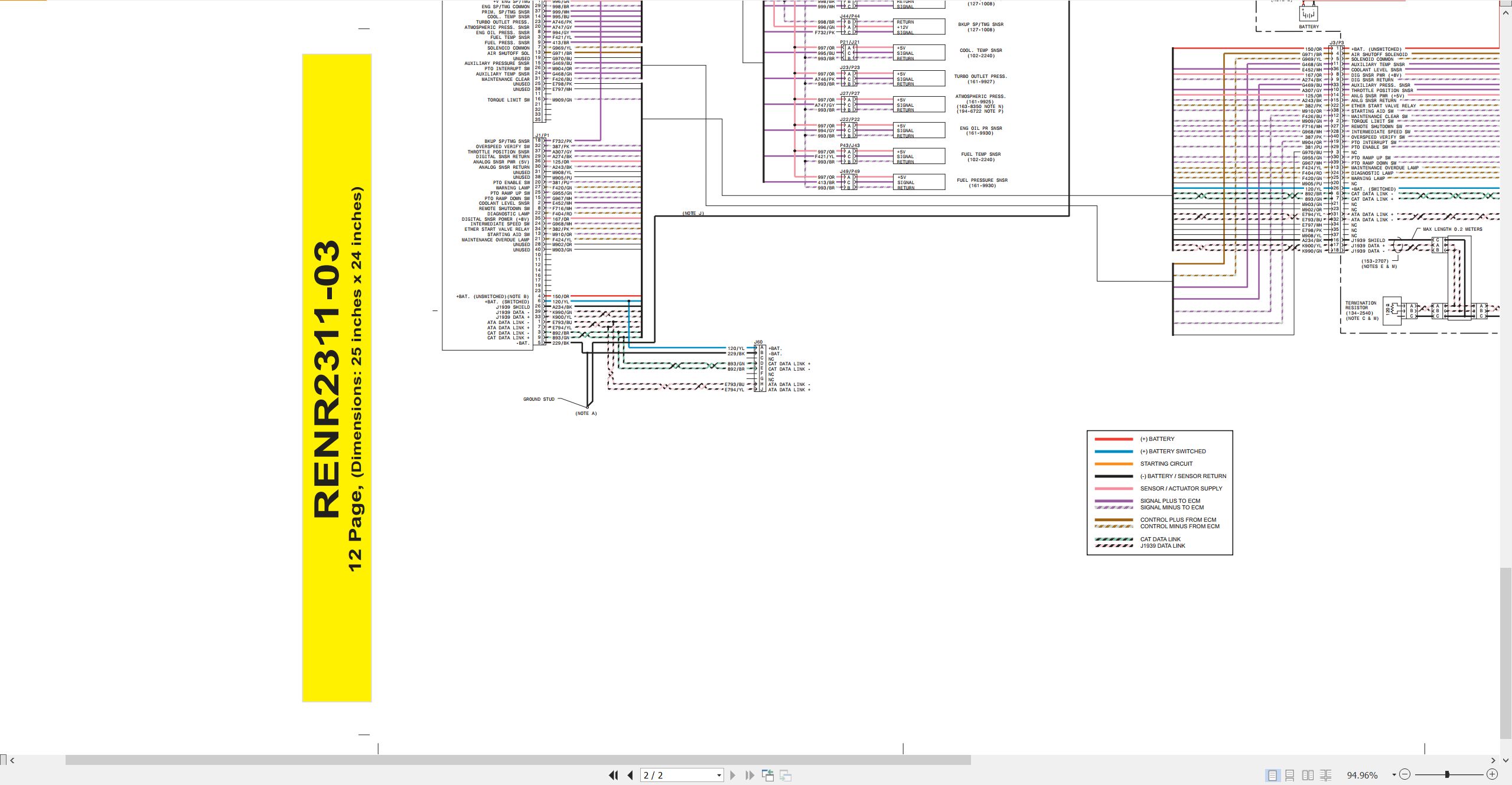 CAT Engine Generator Set 3456 Electrical Schematic (2)