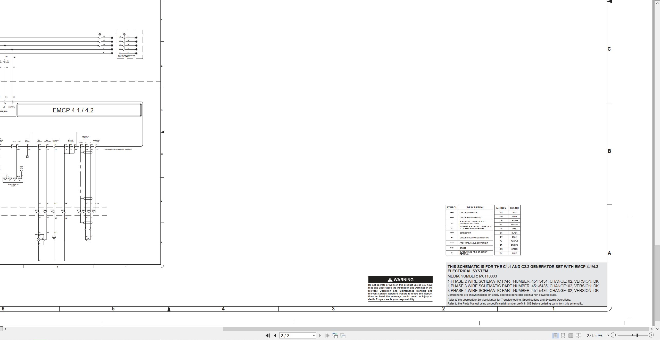 CAT Engine Generator Set C1.1 Electrical Schematic (2)