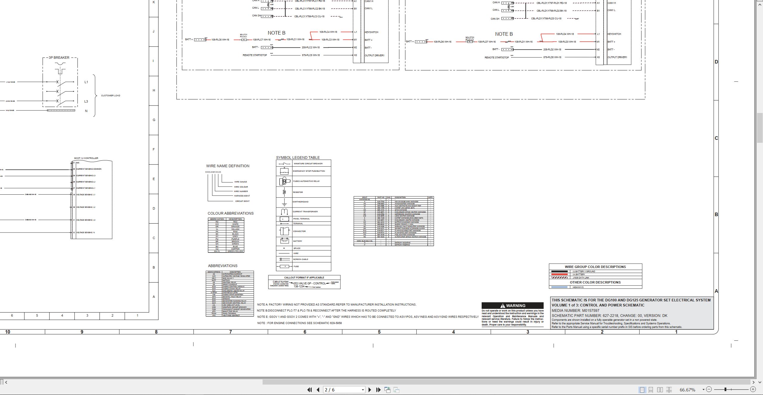 CAT Engine Generator Set DG125 Electrical Schematic (2)