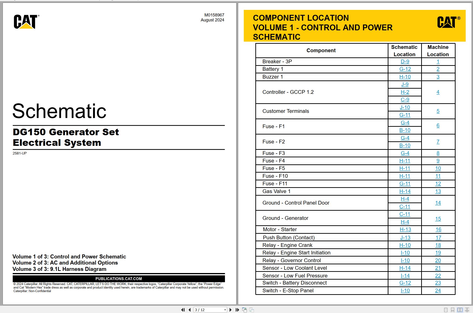 CAT Engine Generator Set DG150 Electrical Schematic (1)