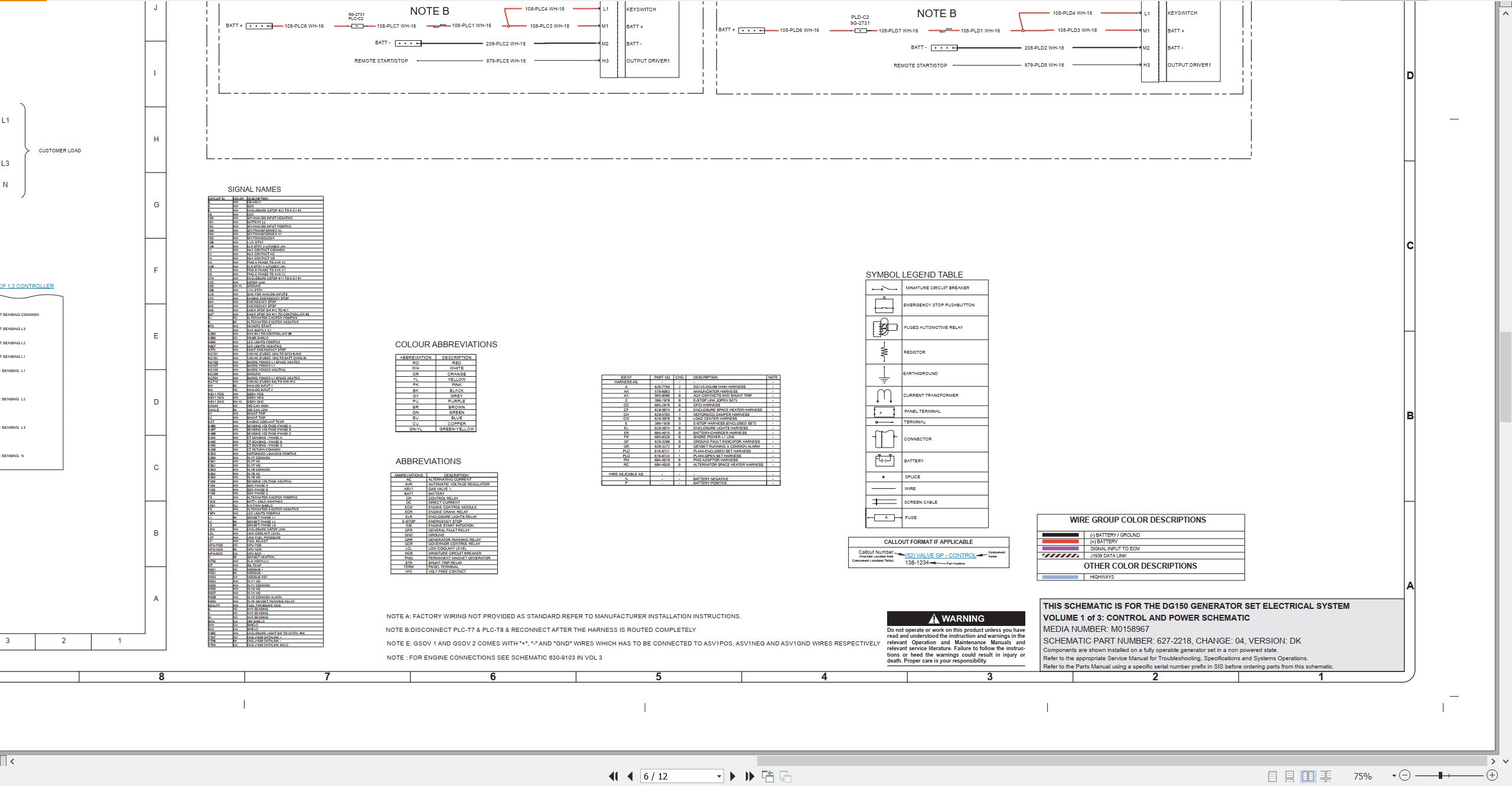 CAT Engine Generator Set DG150 Electrical Schematic (2)