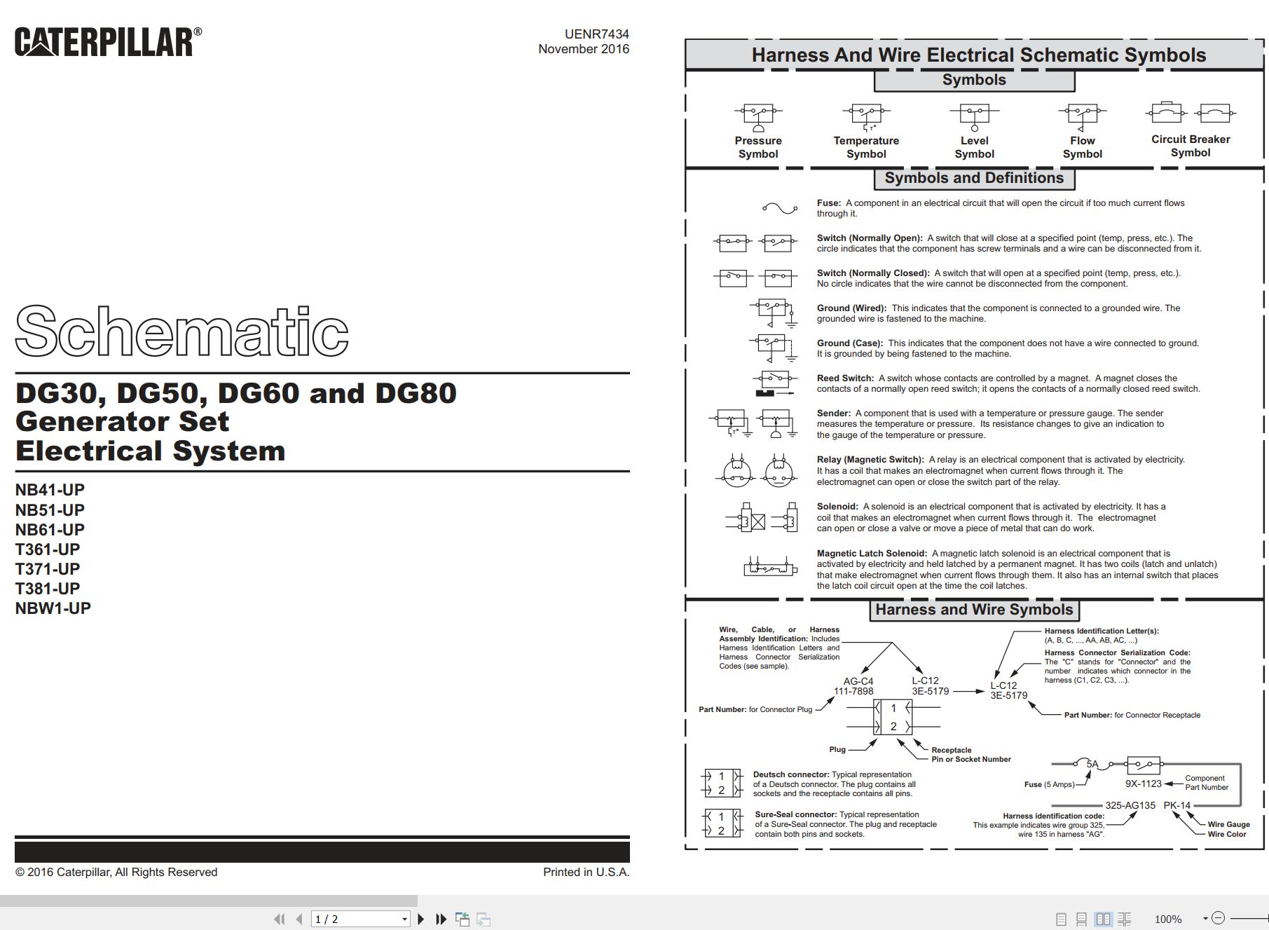 CAT Engine Generator Set DG60 Electrical Schematic (1)
