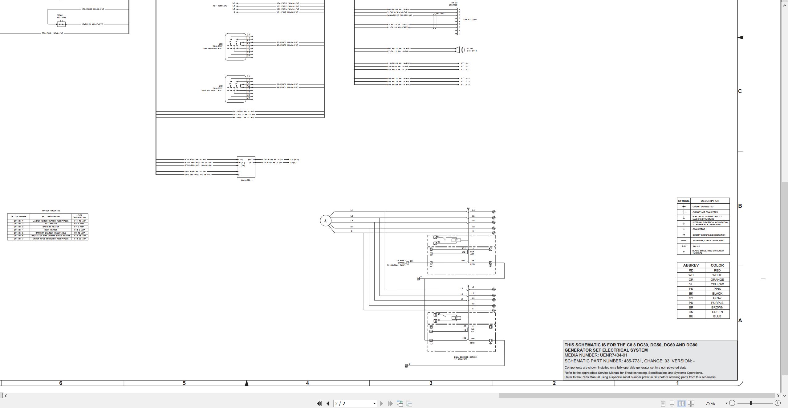 CAT Engine Generator Set DG60 Electrical Schematic (2)
