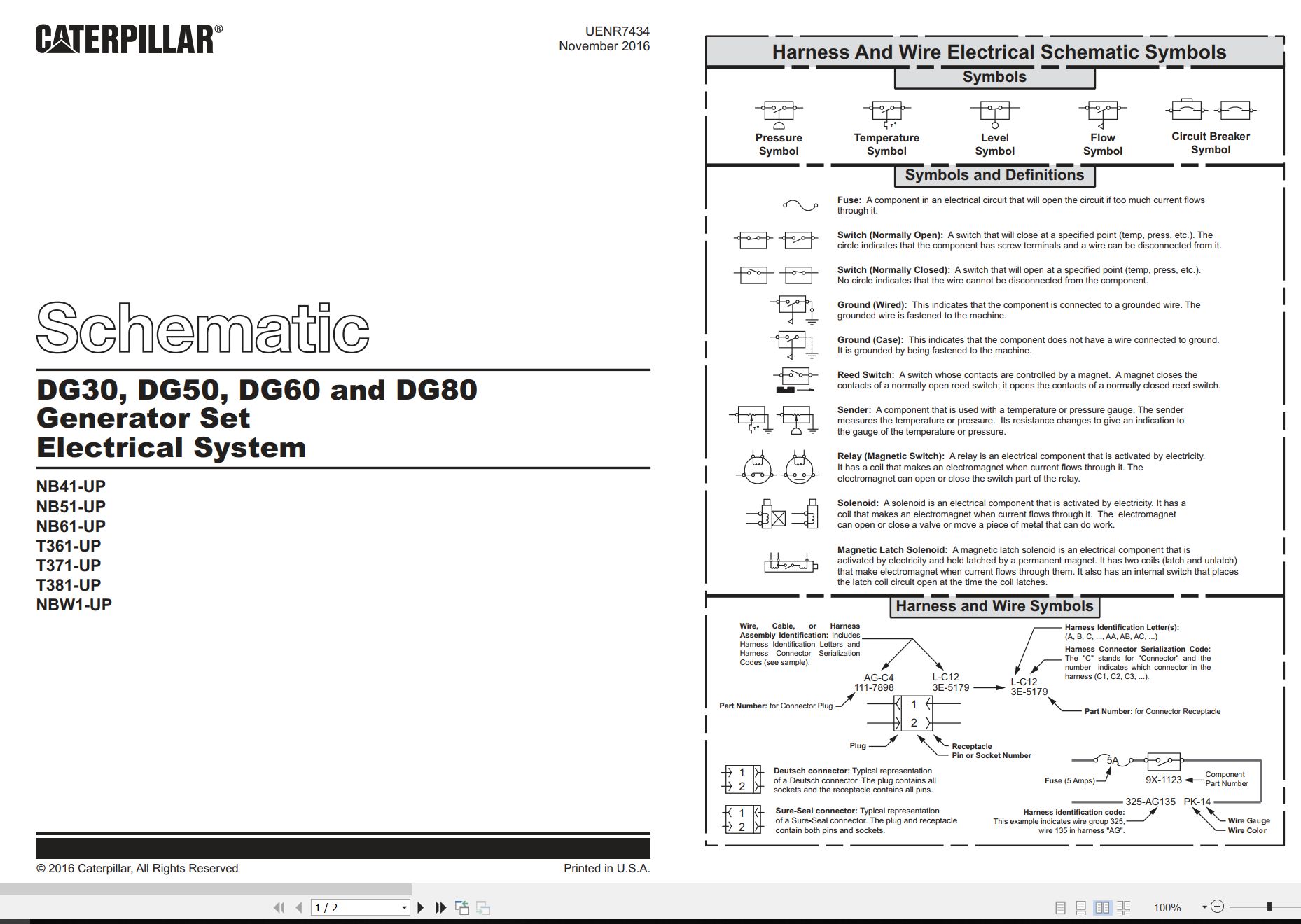 CAT Engine Generator Set DG80 Electrical Schematic (1)