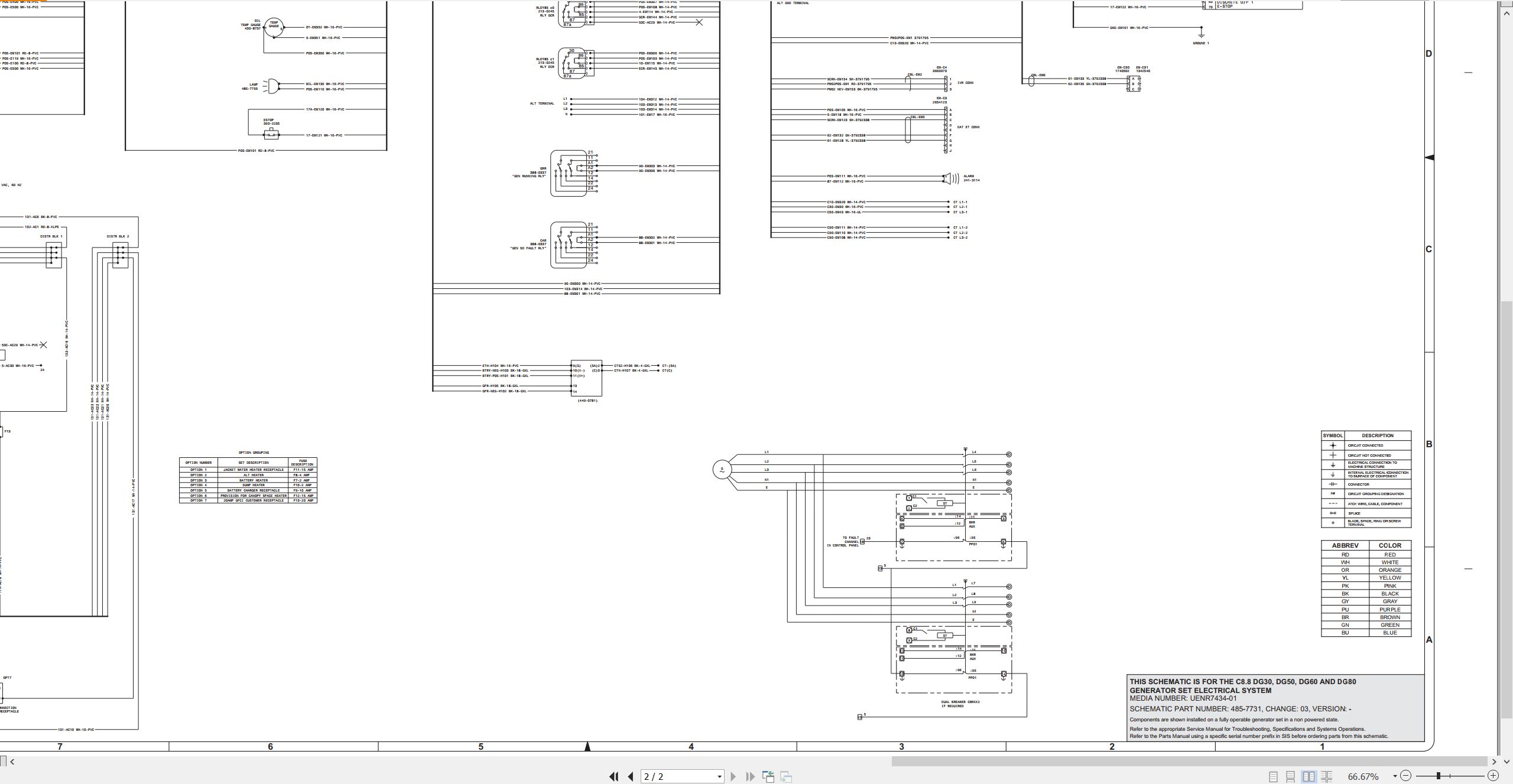 CAT Engine Generator Set DG80 Electrical Schematic (2)