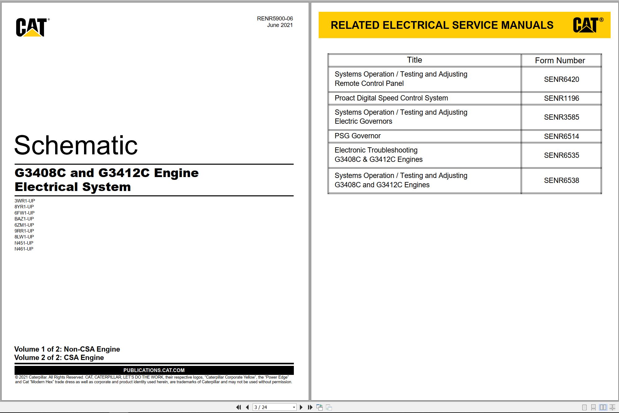 CAT Engine Generator Set G3412C Electrical Schematic (1)