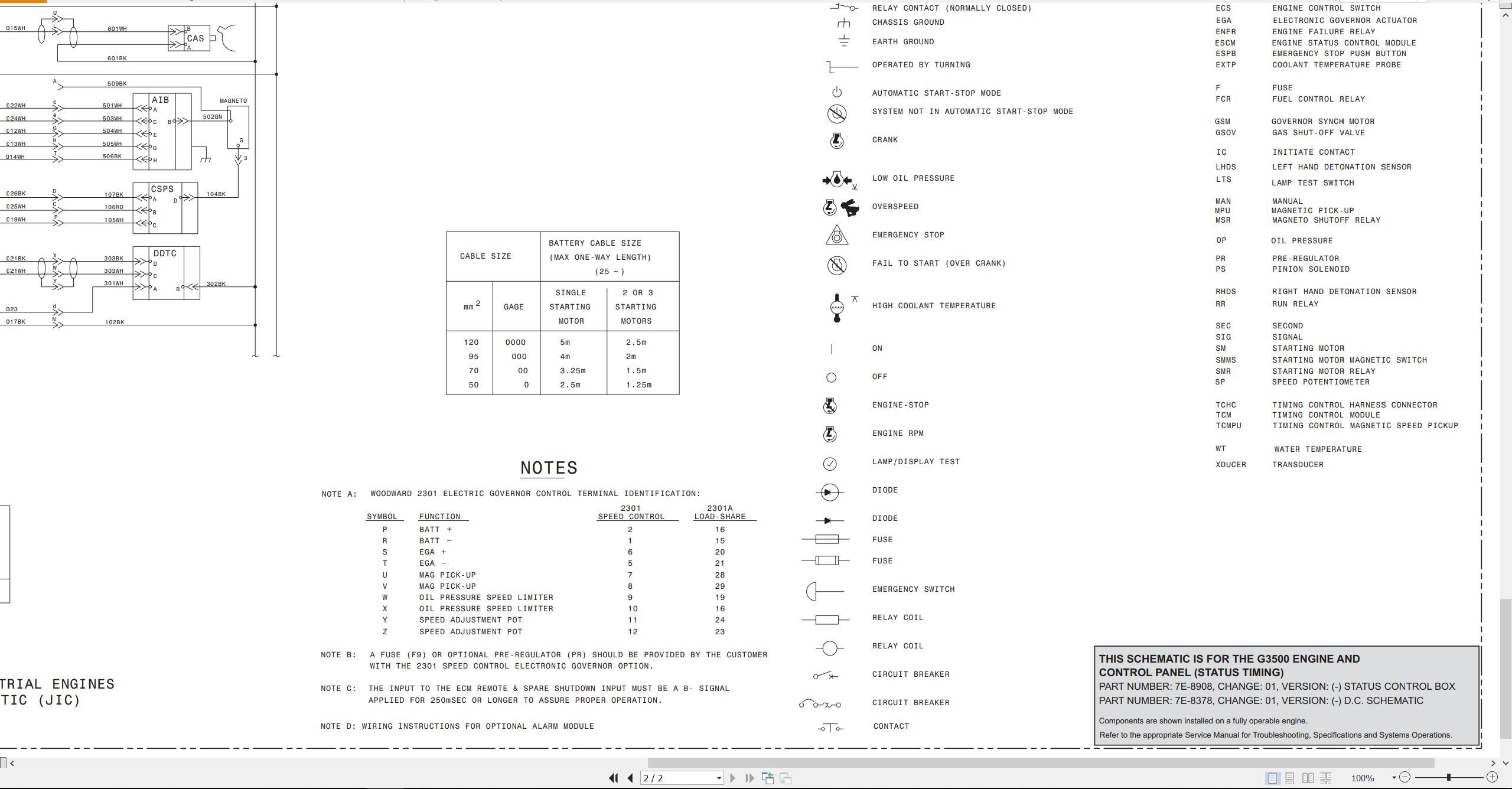 CAT Engine Generator Set G3500 Electrical Schematic (2)