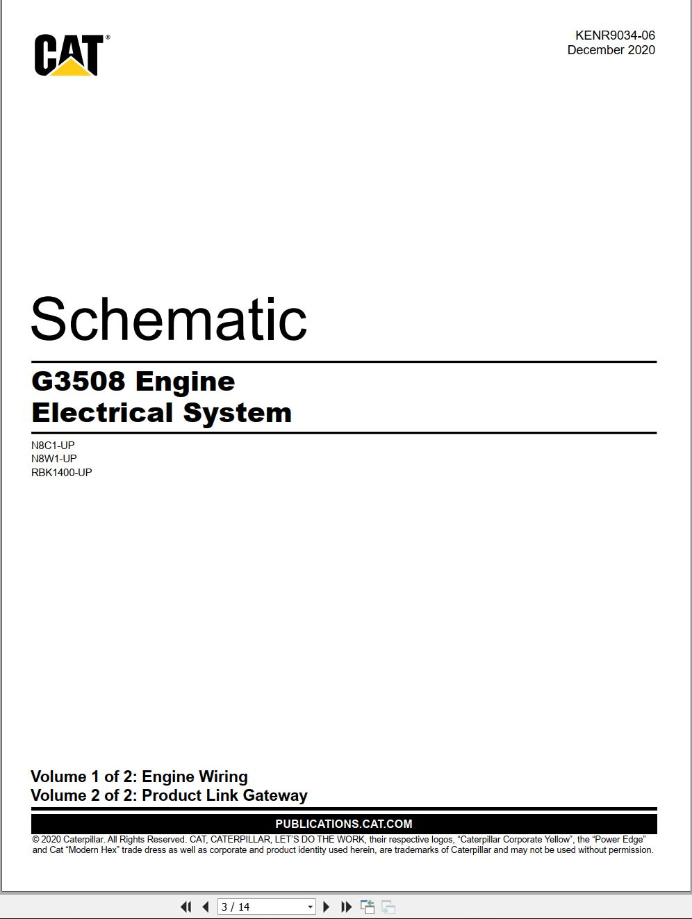 CAT Engine Generator Set G3508 Electrical Schematic (1)