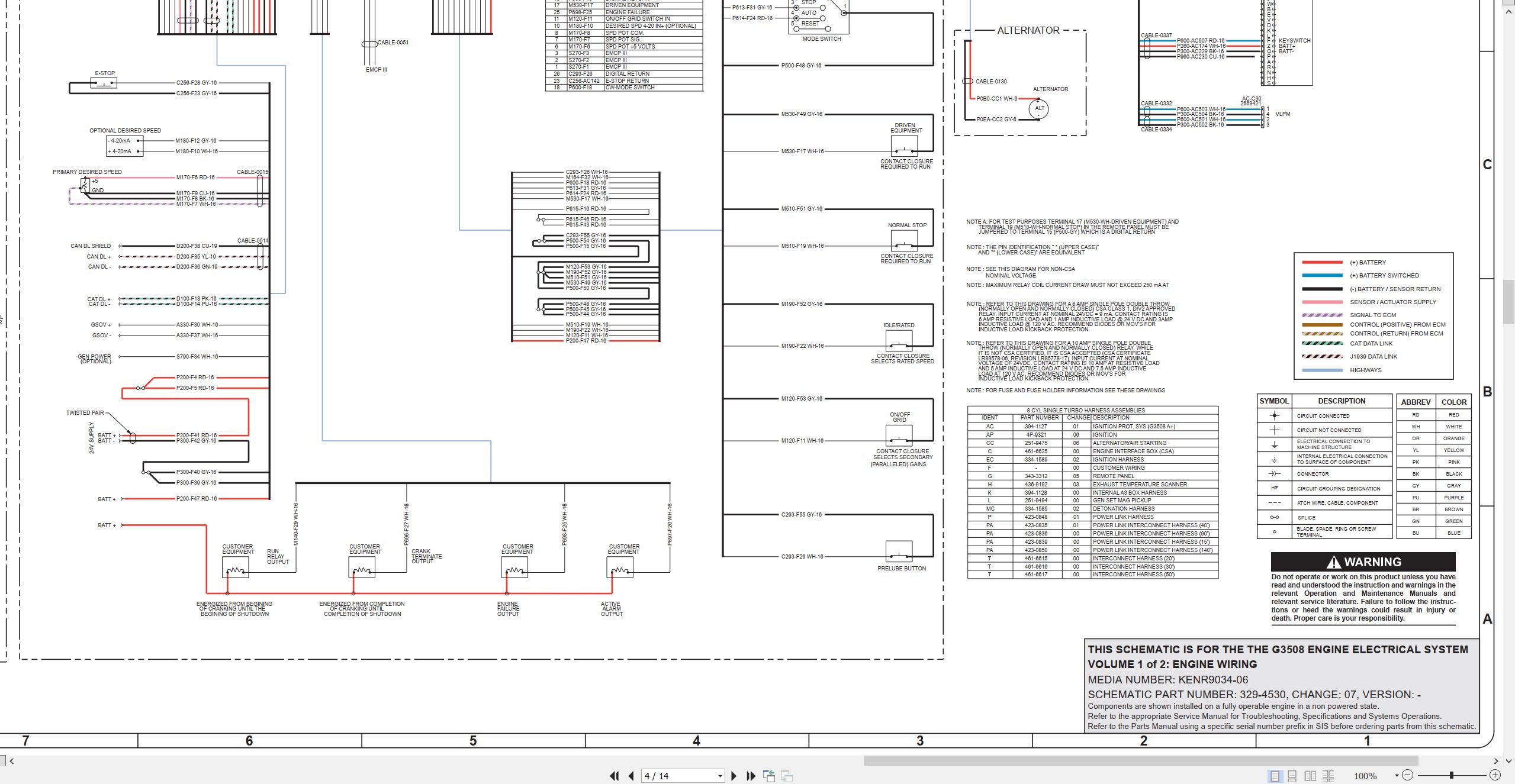 CAT Engine Generator Set G3508 Electrical Schematic (2)