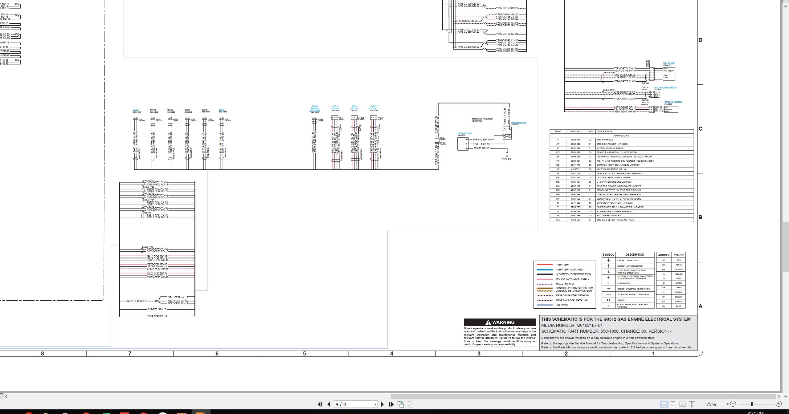 CAT Engine Generator Set G3512 Electrical Schematic (2)