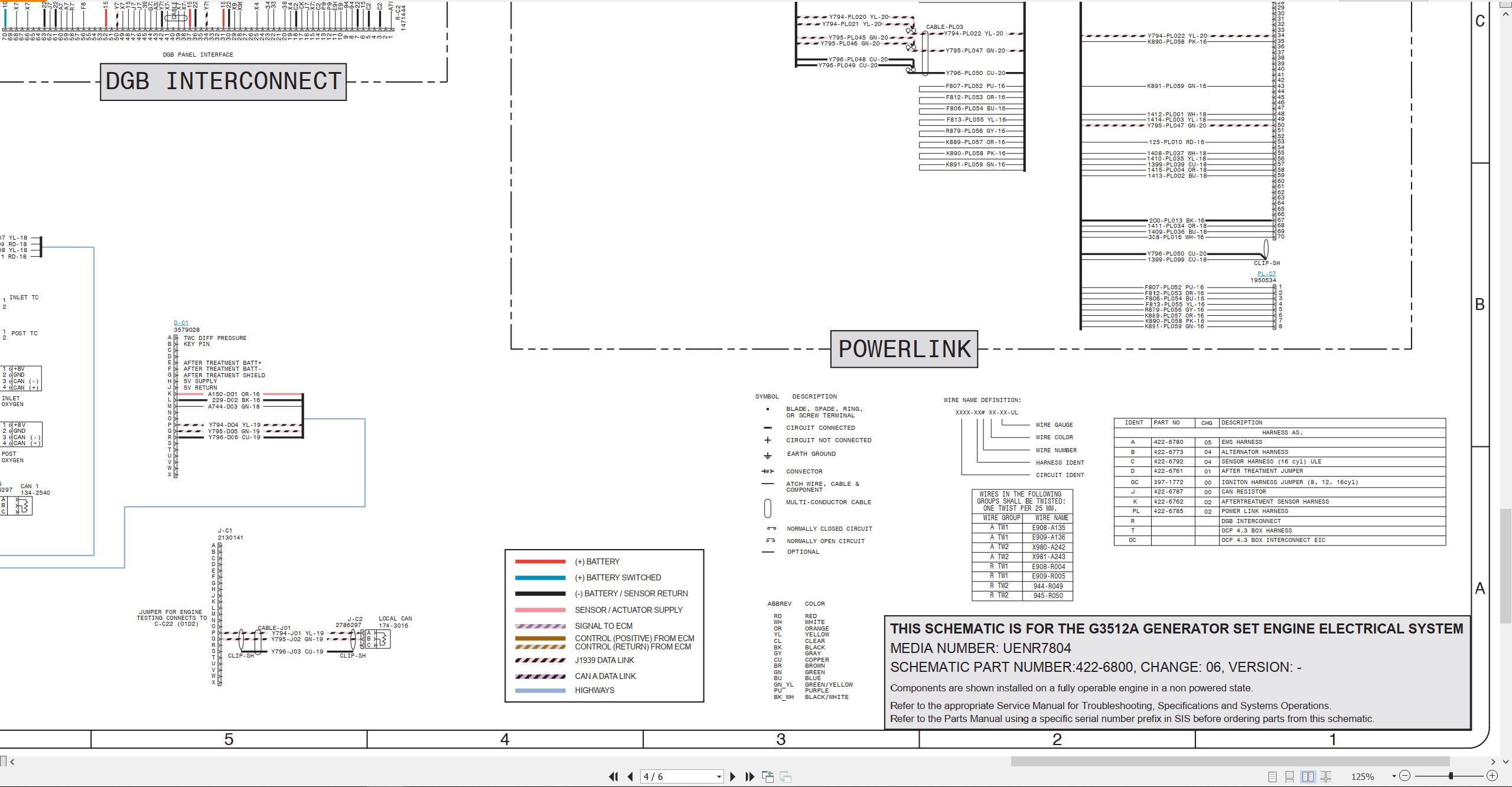 CAT Engine Generator Set G3512A Electrical Schematic (2)
