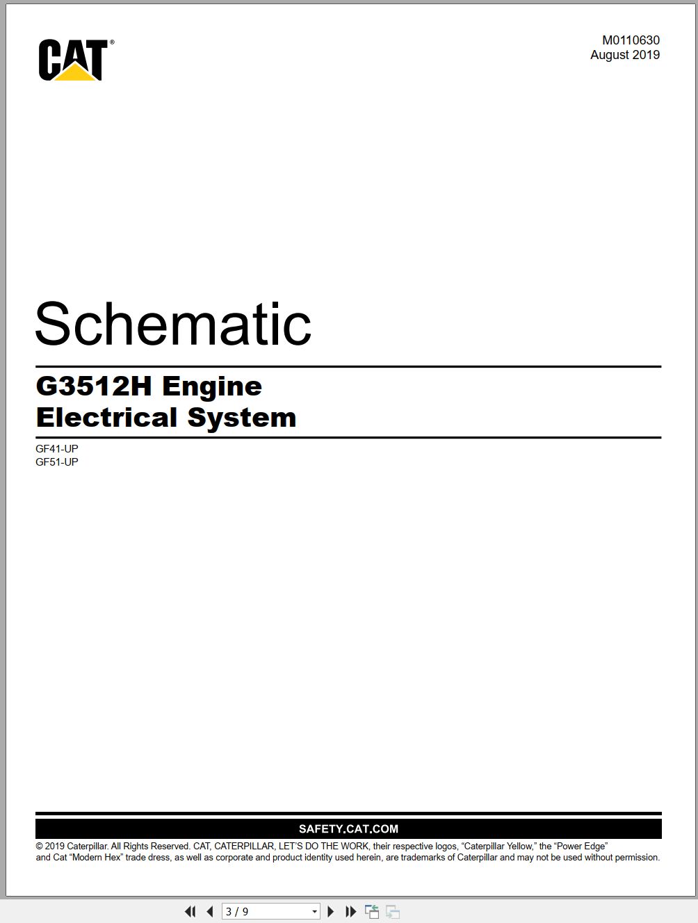 CAT Engine Generator Set G3512H Electrical Schematic (1)