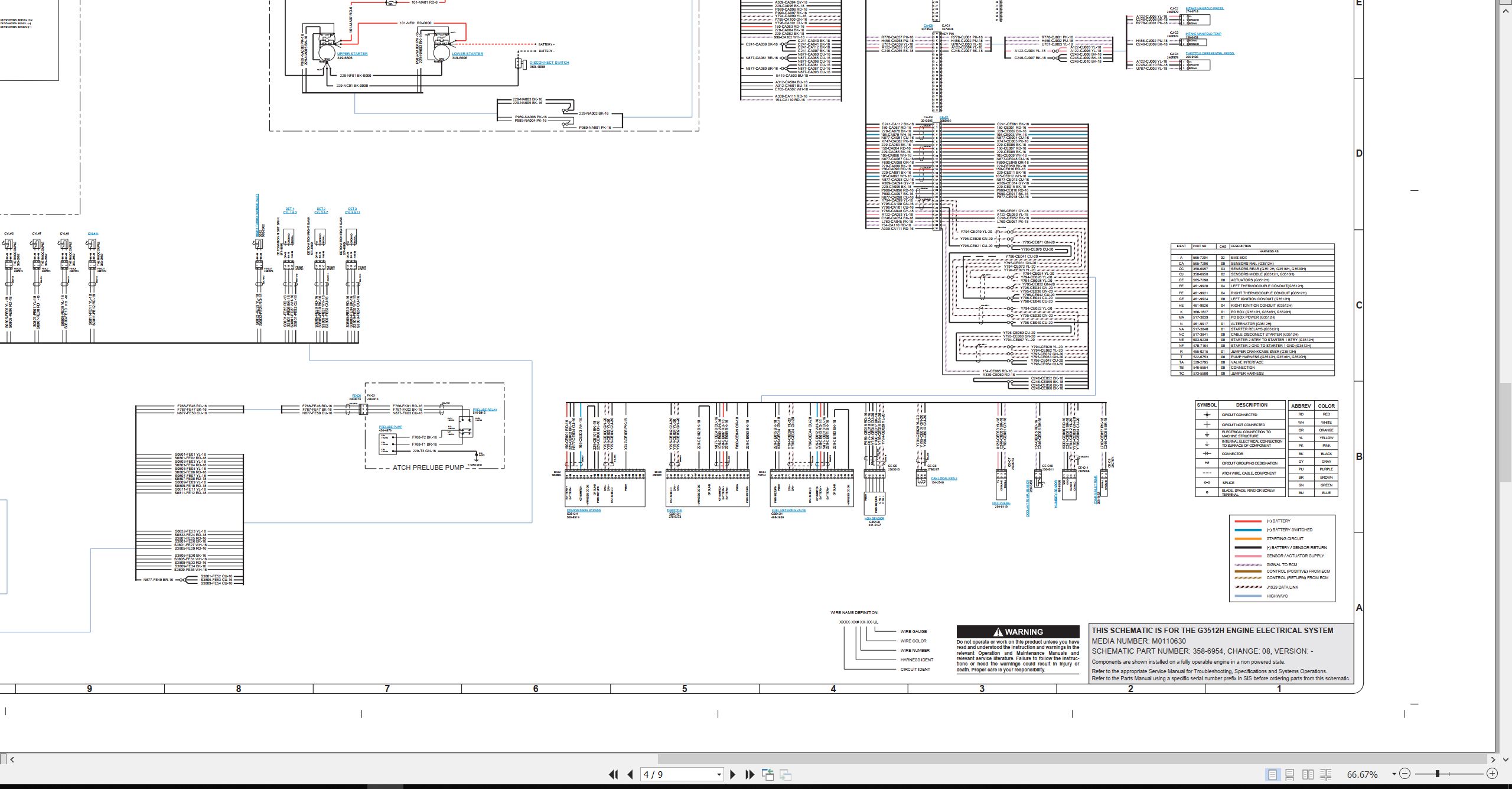 CAT Engine Generator Set G3512H Electrical Schematic (2)