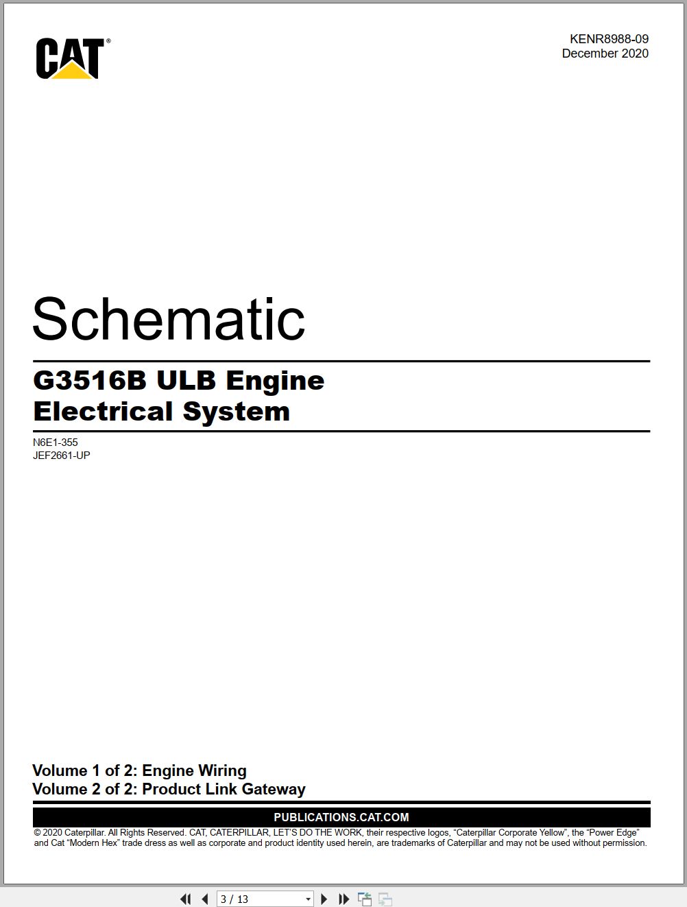 CAT Engine Generator Set G3516B Electrical Schematic (1)