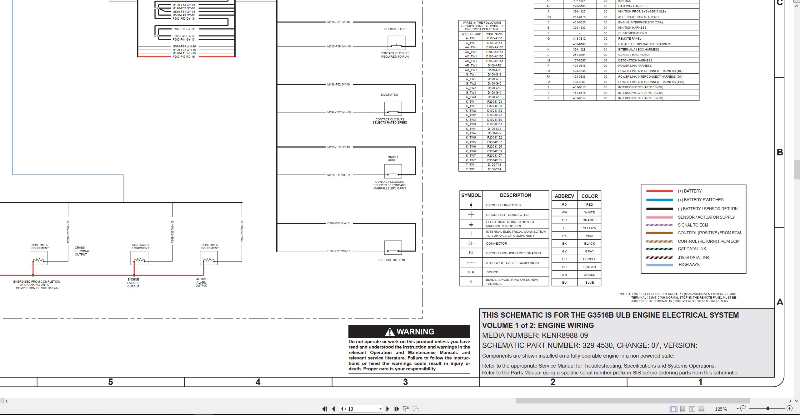 CAT Engine Generator Set G3516B Electrical Schematic (2)