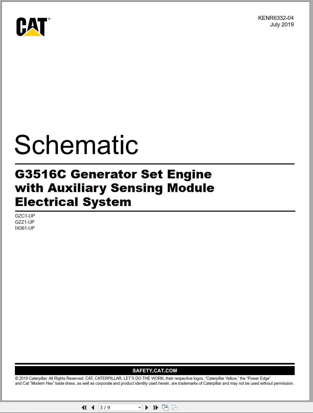 CAT Engine Generator Set G3516C Electrical Schematic (1)