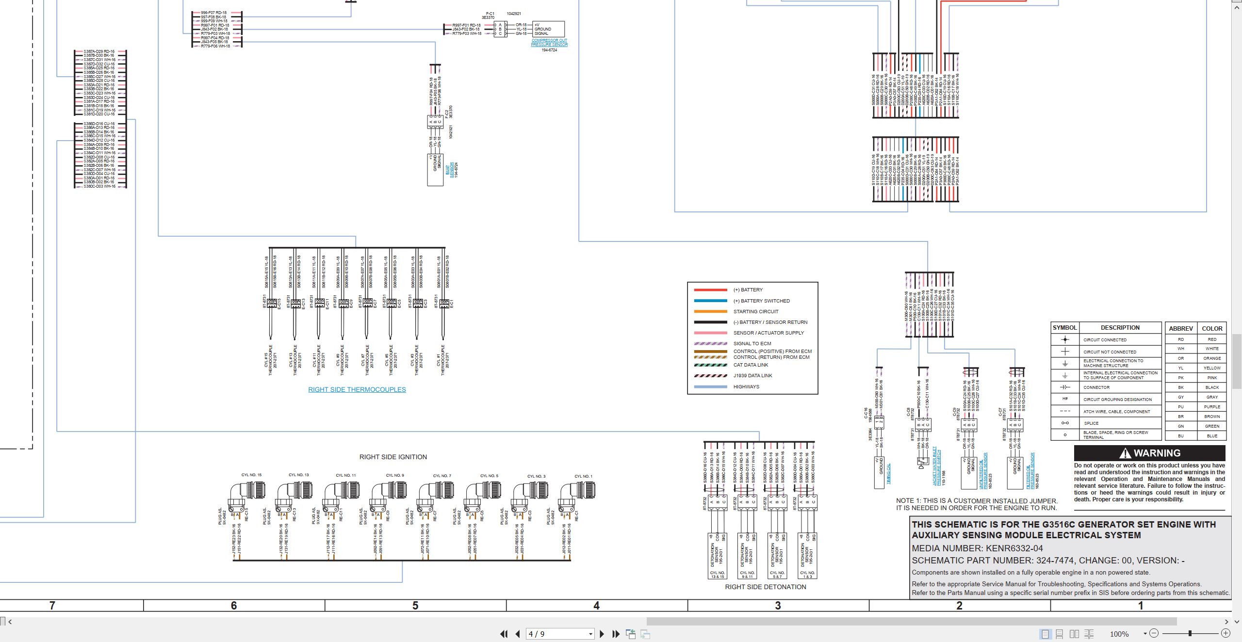 CAT Engine Generator Set G3516C Electrical Schematic (2)