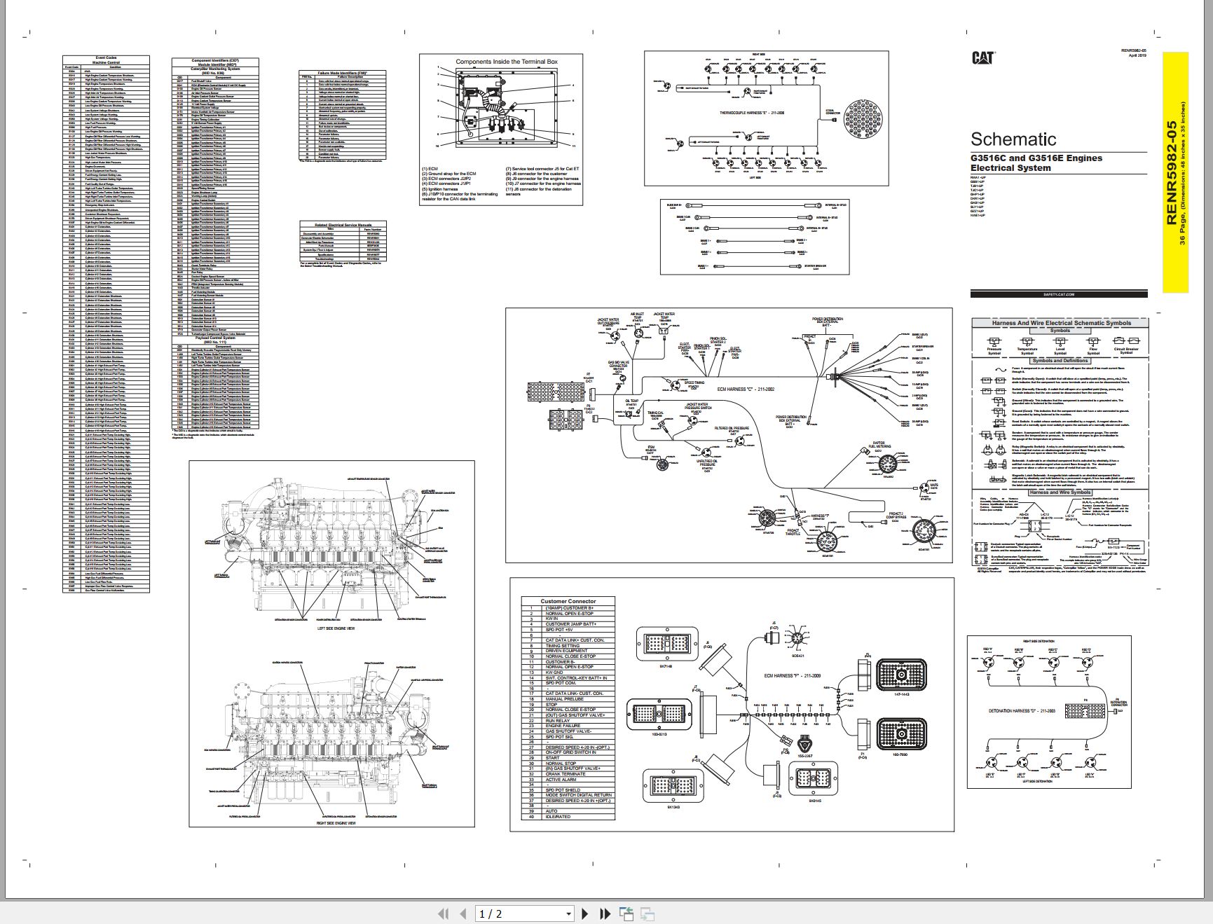CAT Engine Generator Set G3516E Electrical Schematic (1)