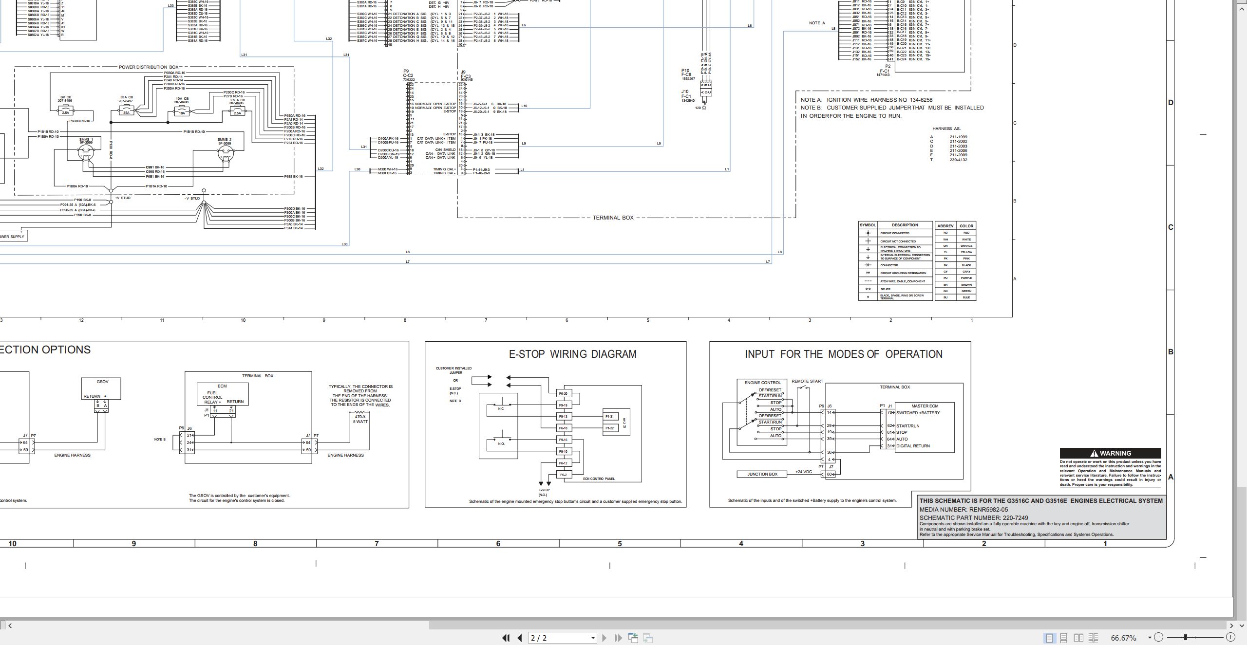 CAT Engine Generator Set G3516E Electrical Schematic (2)