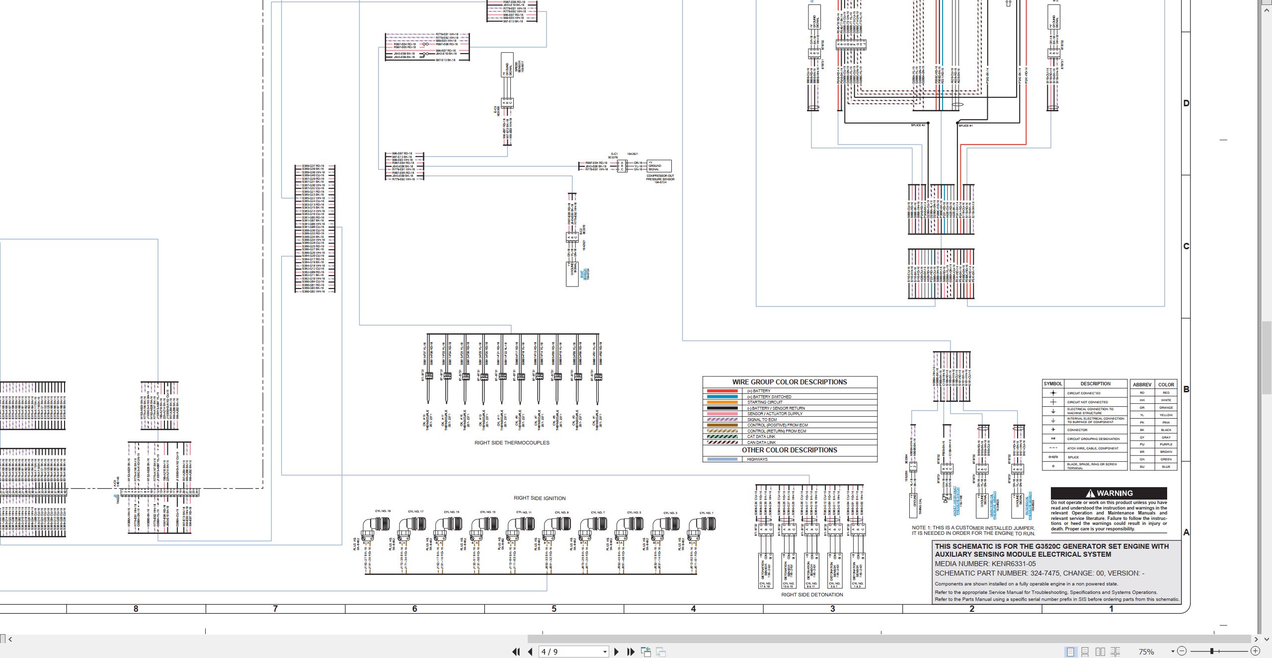 CAT Engine Generator Set G3520C Electrical Schematic (2)