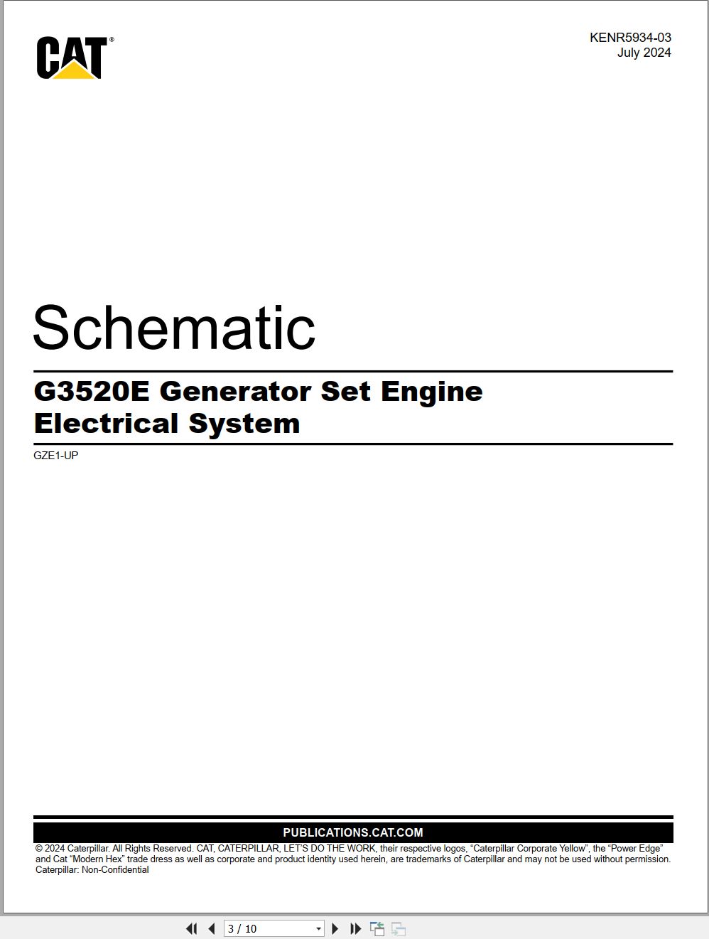 CAT Engine Generator Set G3520E Electrical Schematic (1)