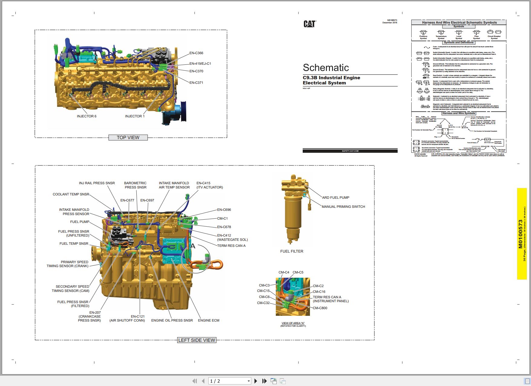 CAT Engine Industrial C9.3B Electrical Schematic (1)
