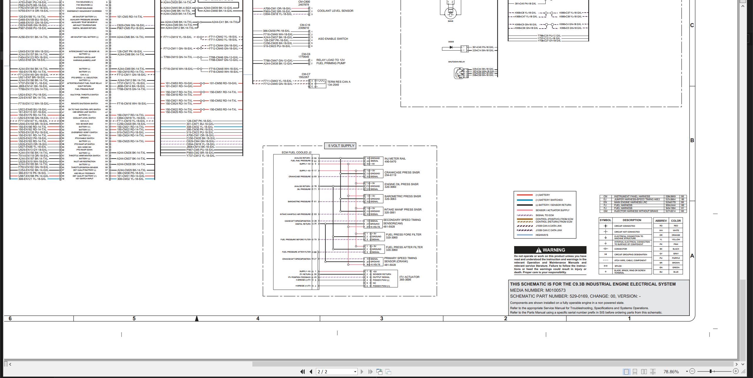 CAT Engine Industrial C9.3B Electrical Schematic (2)