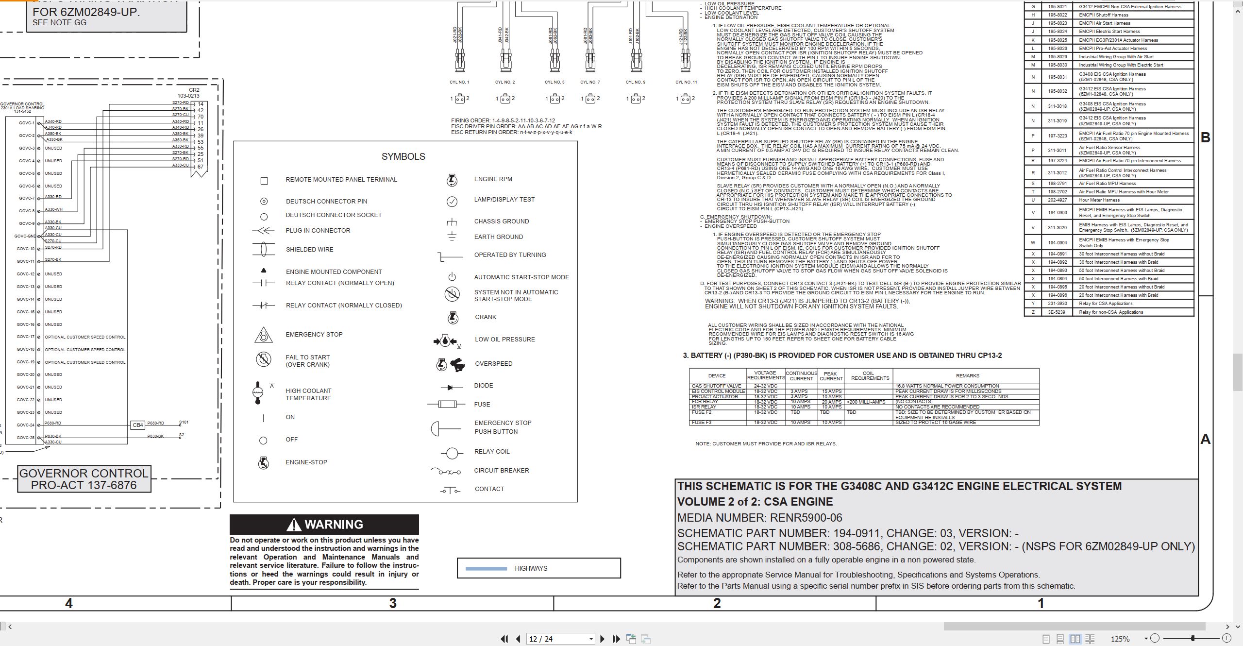 CAT Engine Industrial G3408C Electrical Schematic (2)