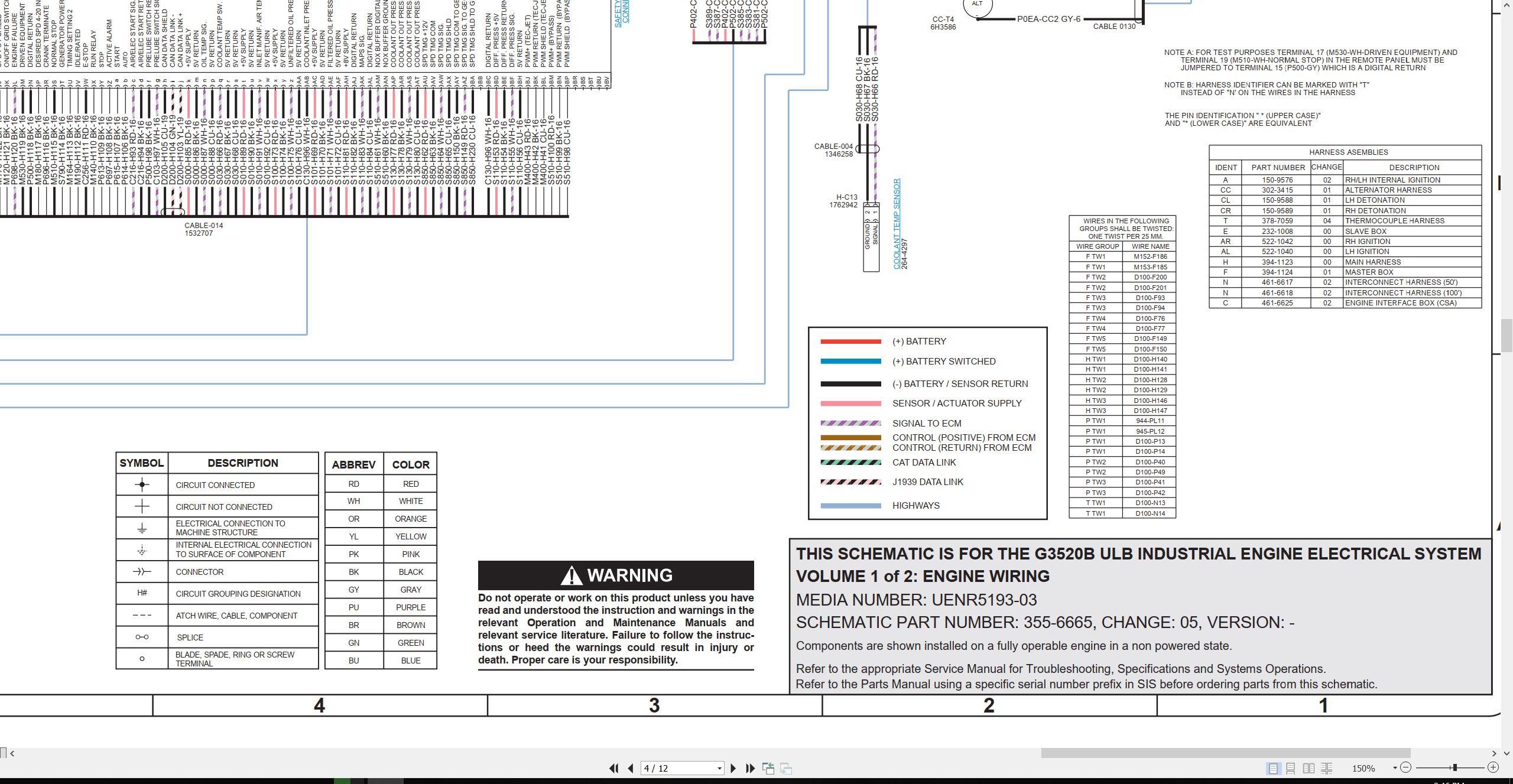 CAT Engine Industrial G3520B ULB Electrical Schematic (2)