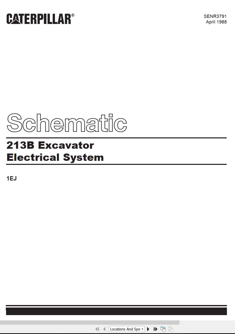 CAT Excavator 213B Electrical Schematic SENR3791 00 1998 (1)